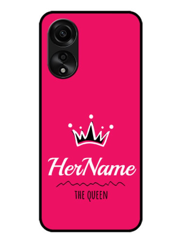 Custom Oppo A78 4G Glass Phone Case Queen with Name