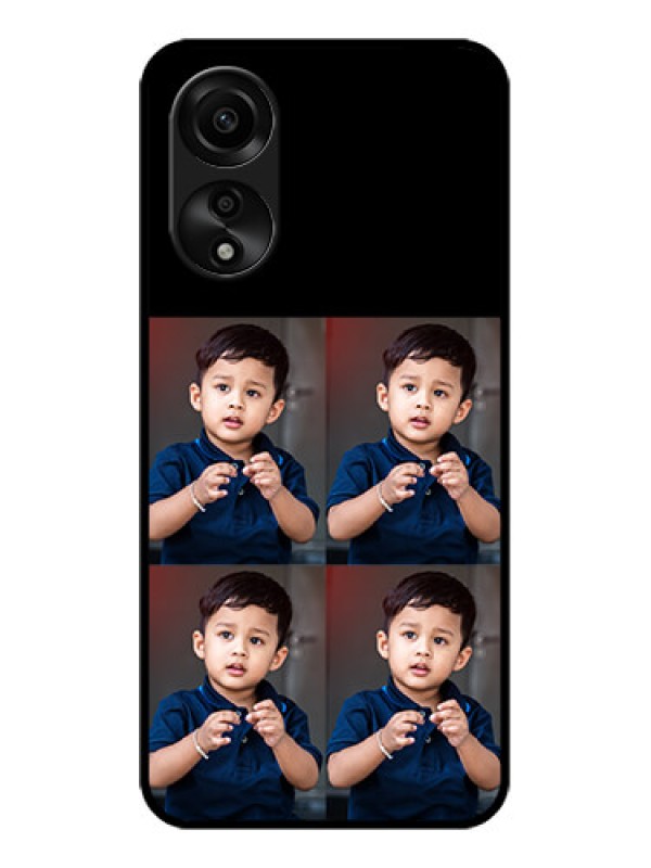 Custom Oppo A78 4G 4 Image Holder on Glass Mobile Cover