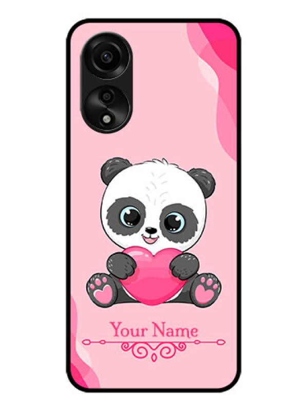 Custom Oppo A78 4G Custom Glass Mobile Case - Cute Panda Design