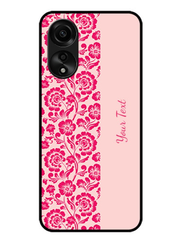 Custom Oppo A78 4G Custom Glass Phone Case - Attractive Floral Pattern Design
