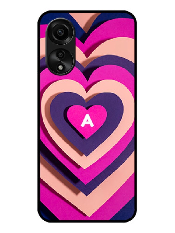 Custom Oppo A78 4G Custom Glass Mobile Case - Cute Heart Pattern Design