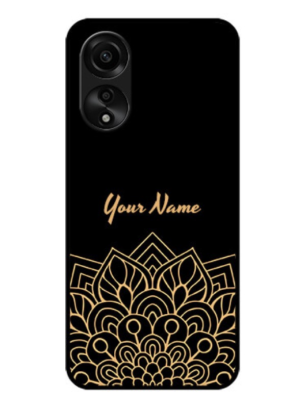 Custom Oppo A78 4G Custom Glass Phone Case - Golden mandala Design