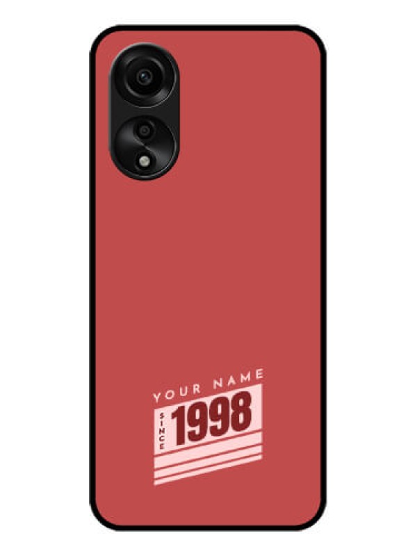 Custom Oppo A78 4G Custom Glass Phone Case - Red custom year of birth Design