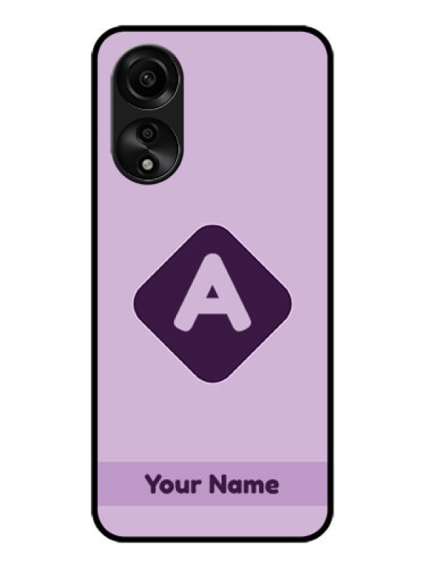 Custom Oppo A78 4G Custom Glass Mobile Case - Custom Letter in curved badge Design