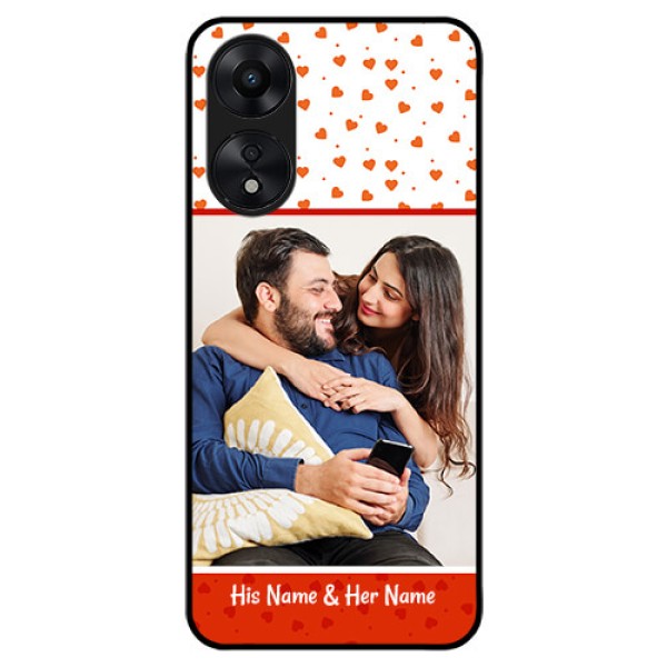 Oppo A78 5G Custom Glass Phone Case - Orange Love Symbol Design Oppo A78 5G Custom Glass Phone Case - Orange Love Symbol Design