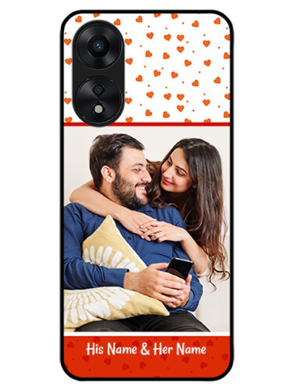 Custom Oppo A78 5G Custom Glass Phone Case - Orange Love Symbol Design