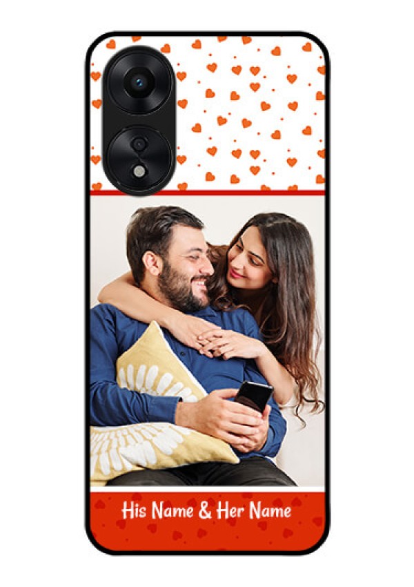 Oppo A78 5G Custom Glass Phone Case - Orange Love Symbol Design