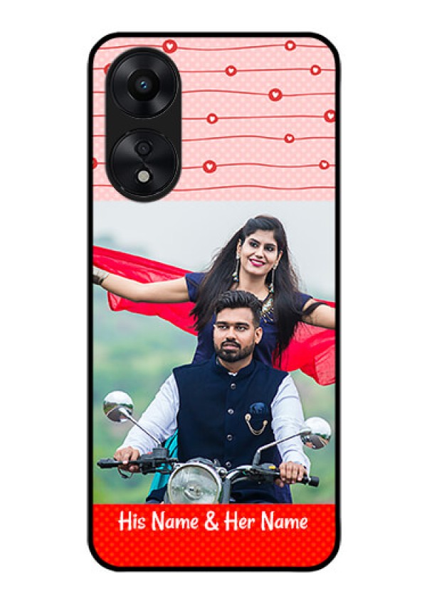 Oppo A78 5G Personalized Glass Phone Case - Red Pattern Case Design