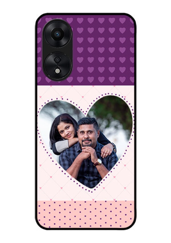 Oppo A78 5G Custom Glass Phone Case - Violet Love Dots Design