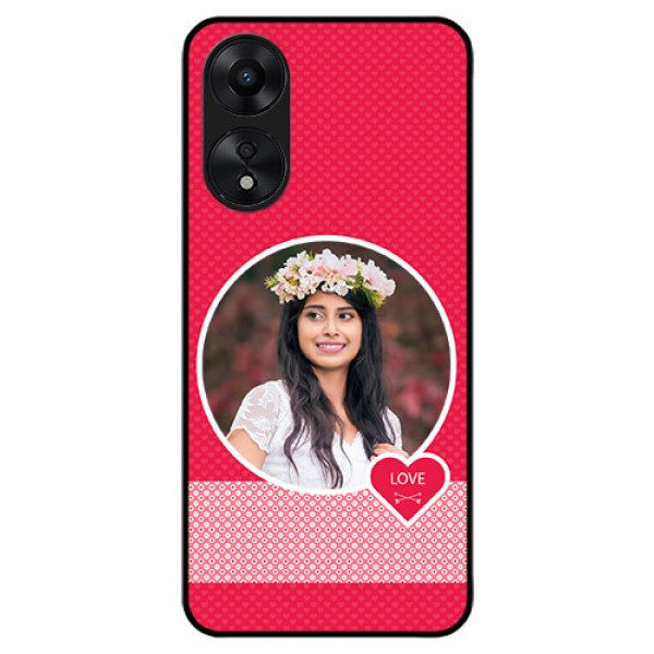 Oppo A78 5G Personalised Glass Phone Case - Pink Pattern Design