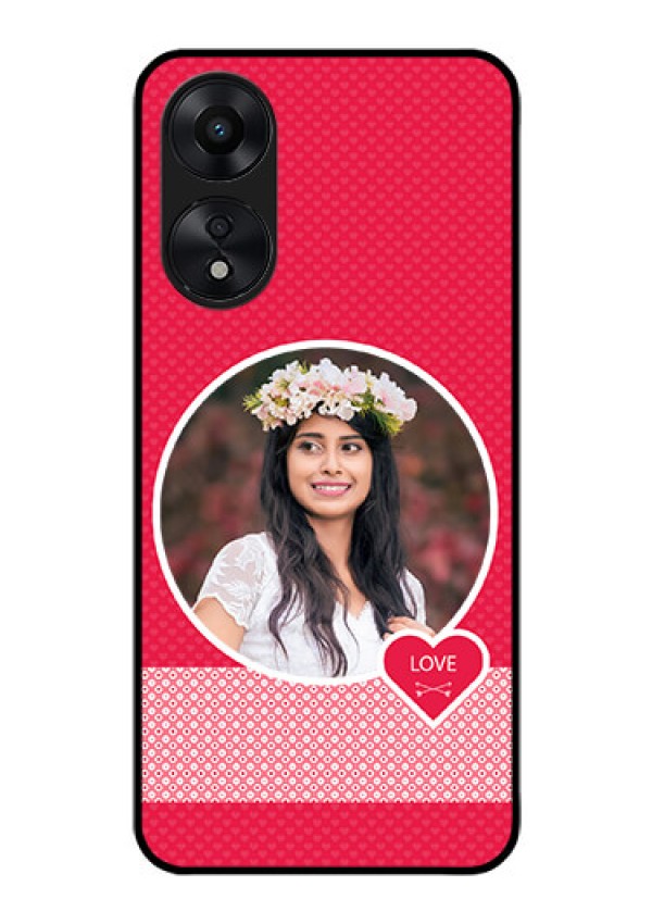 Oppo A78 5G Personalised Glass Phone Case - Pink Pattern Design