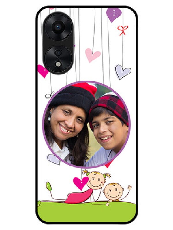 Custom Oppo A78 5G Photo Printing on Glass Case - Cute Kids Phone Case Design