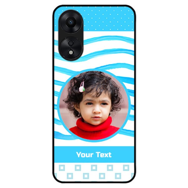 Oppo A78 5G Custom Glass Phone Case - Simple Blue Case Design