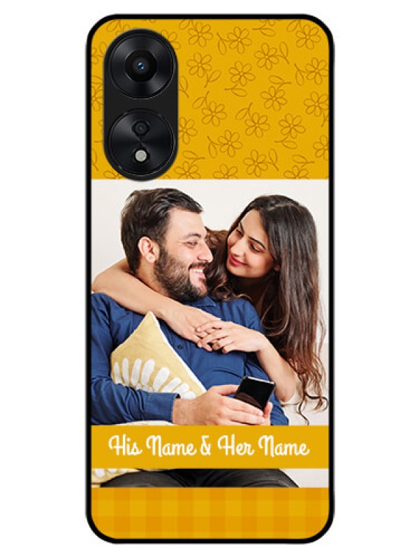 Custom Oppo A78 5G Custom Glass Mobile Case - Yellow Floral Design
