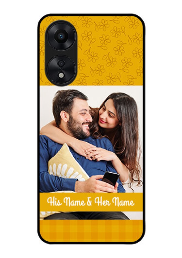 Oppo A78 5G Custom Glass Mobile Case - Yellow Floral Design