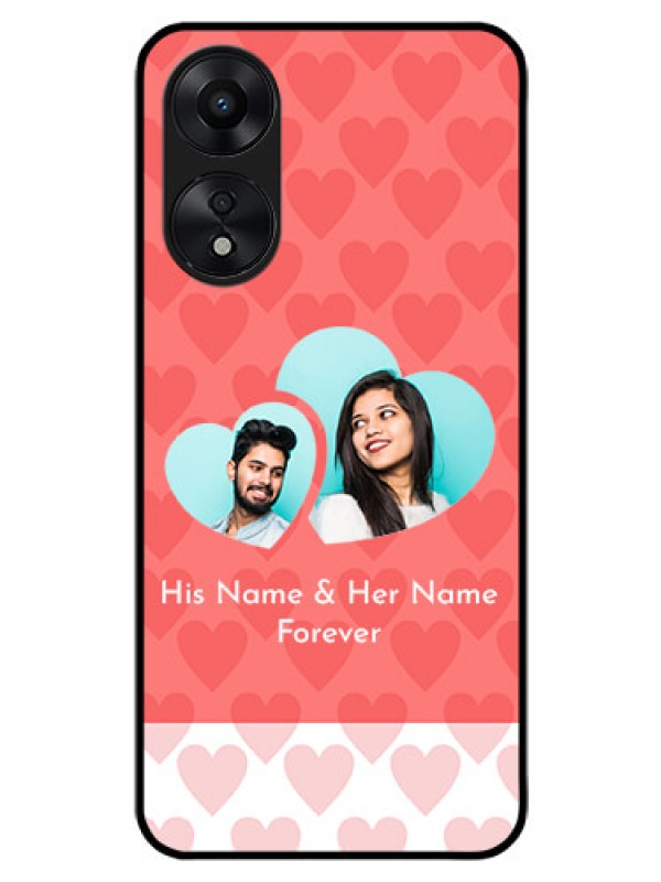 Custom Oppo A78 5G Personalized Glass Phone Case - Couple Pic Upload Design
