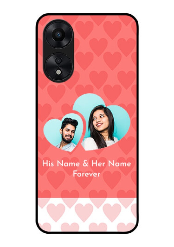 Oppo A78 5G Personalized Glass Phone Case - Couple Pic Upload Design