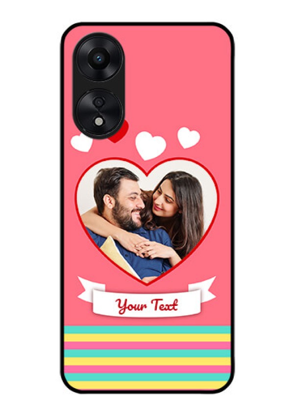 Oppo A78 5G Photo Printing on Glass Case - Love Doodle Design