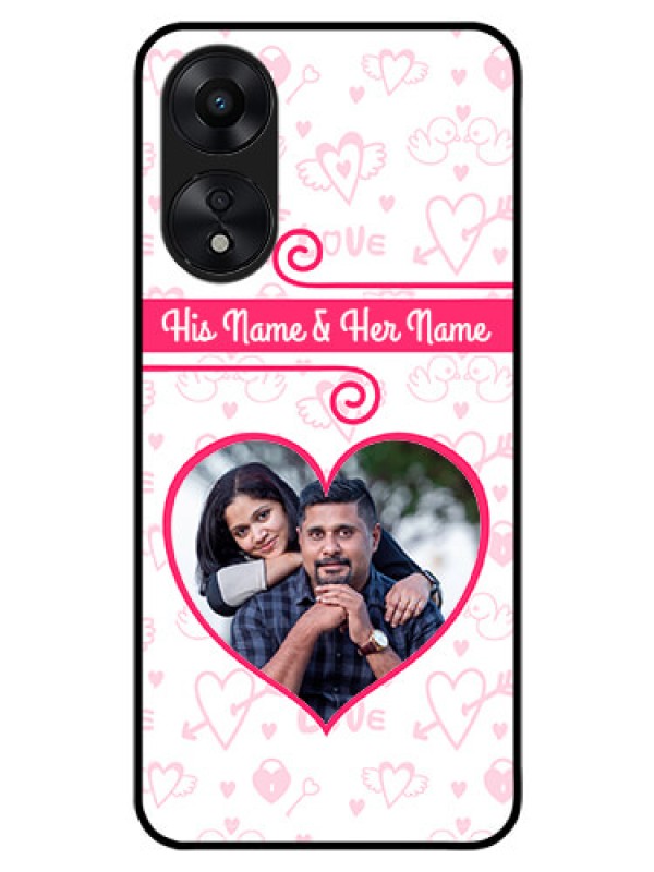 Custom Oppo A78 5G Personalized Glass Phone Case - Heart Shape Love Design