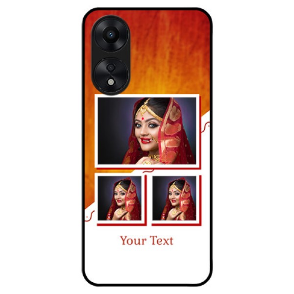 Oppo A78 5G Custom Glass Phone Case - Wedding Memories Design