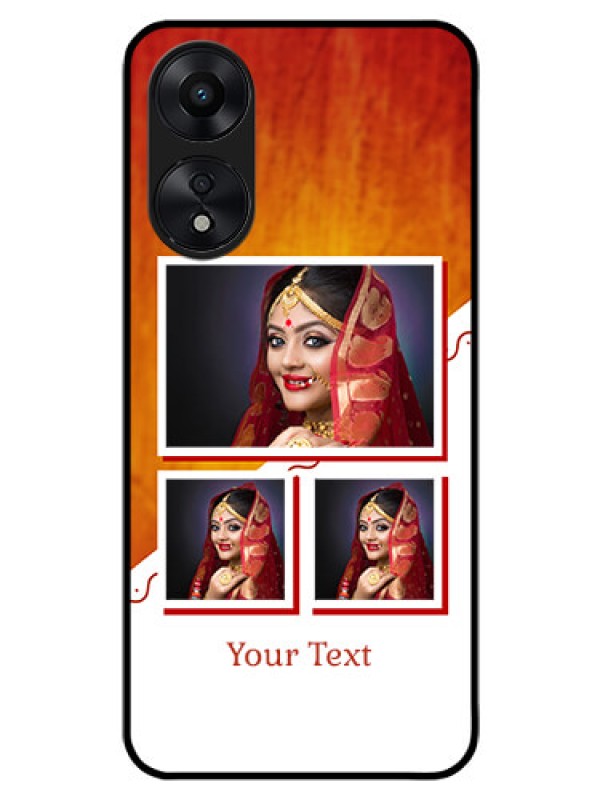 Custom Oppo A78 5G Custom Glass Phone Case - Wedding Memories Design