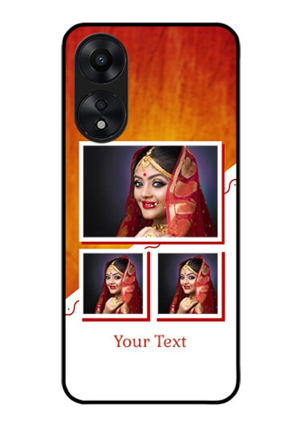 Oppo A78 5G Custom Glass Phone Case - Wedding Memories Design