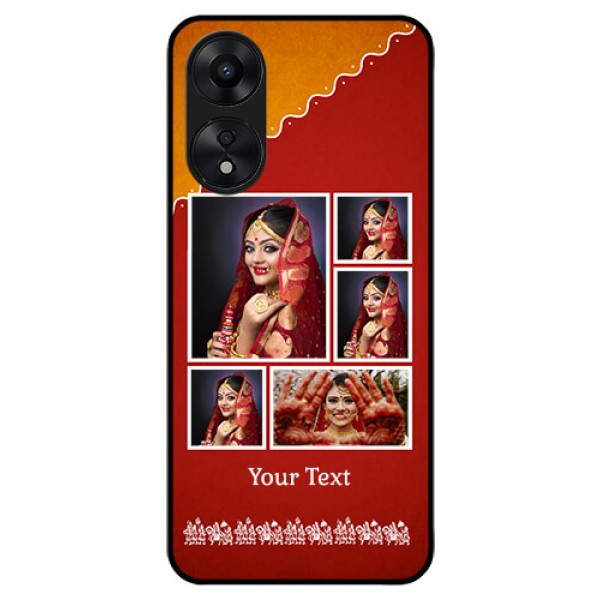 Oppo A78 5G Personalized Glass Phone Case - Wedding Pic Upload Design