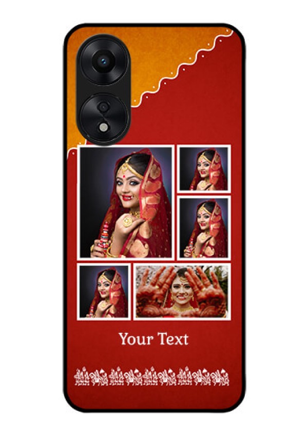Oppo A78 5G Personalized Glass Phone Case - Wedding Pic Upload Design