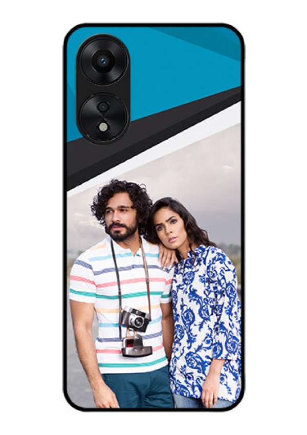 Oppo A78 5G Photo Printing on Glass Case - Simple Pattern Photo Upload Design