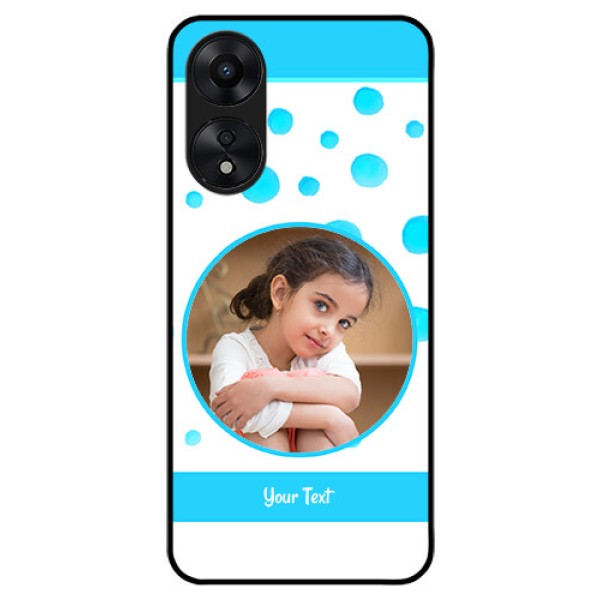 Oppo A78 5G Photo Printing on Glass Case - Blue Bubbles Pattern Design