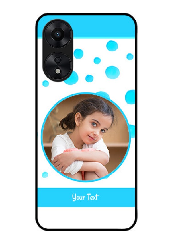 Oppo A78 5G Photo Printing on Glass Case - Blue Bubbles Pattern Design