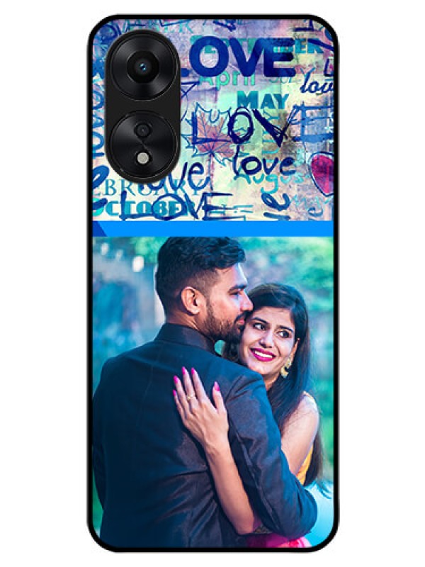 Custom Oppo A78 5G Custom Glass Mobile Case - Colorful Love Design