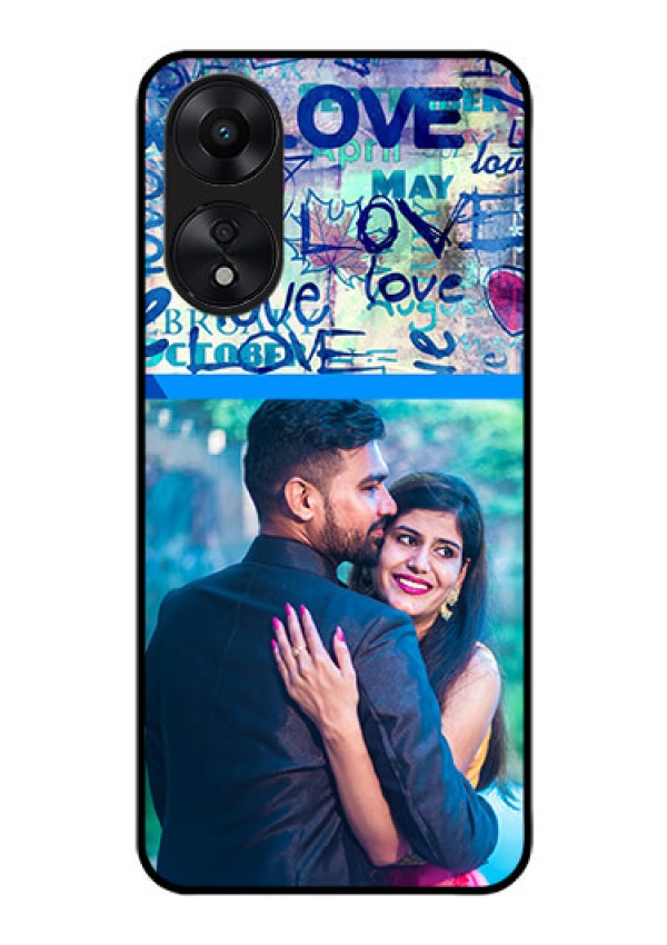 Oppo A78 5G Custom Glass Mobile Case - Colorful Love Design