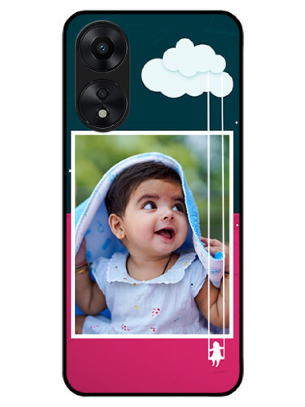Custom Oppo A78 5G Custom Glass Phone Case - Cute Girl with Cloud Design