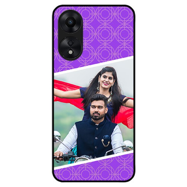 Oppo A78 5G Custom Glass Phone Case - Violet Pattern Design