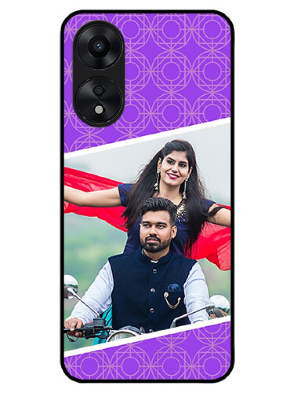 Custom Oppo A78 5G Custom Glass Phone Case - Violet Pattern Design