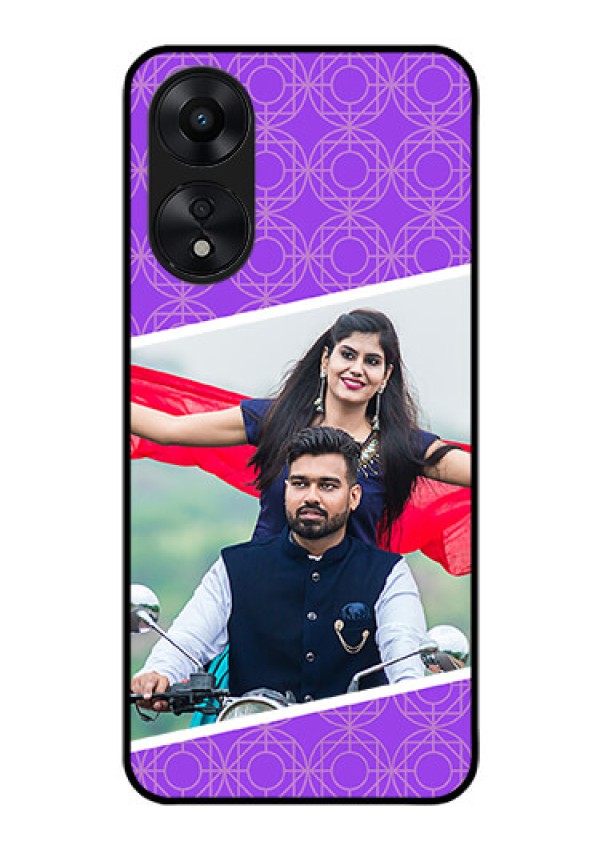 Oppo A78 5G Custom Glass Phone Case - Violet Pattern Design