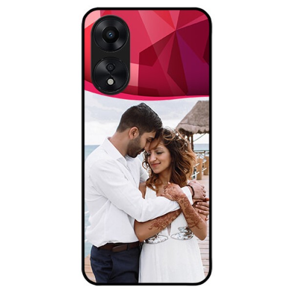 Oppo A78 5G Custom Glass Mobile Case - Red Abstract Design