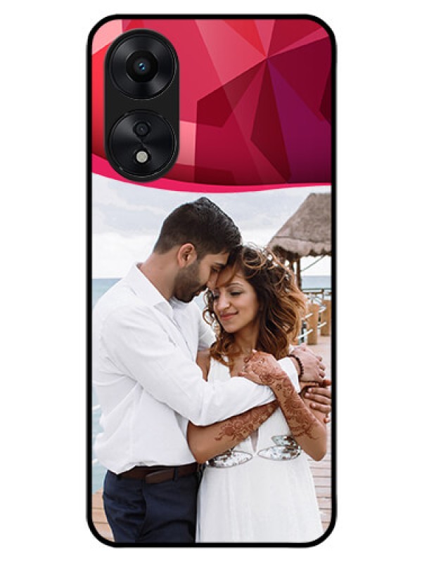 Custom Oppo A78 5G Custom Glass Mobile Case - Red Abstract Design