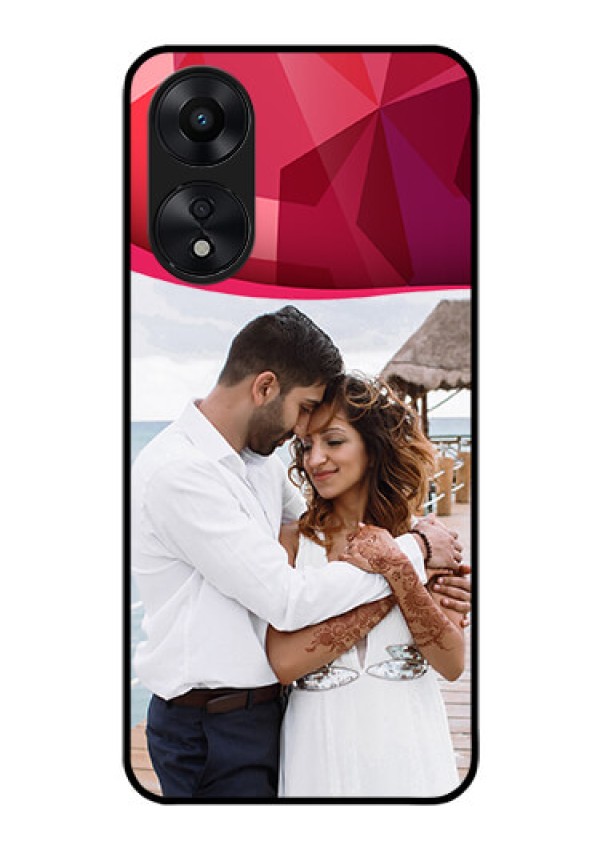 Oppo A78 5G Custom Glass Mobile Case - Red Abstract Design