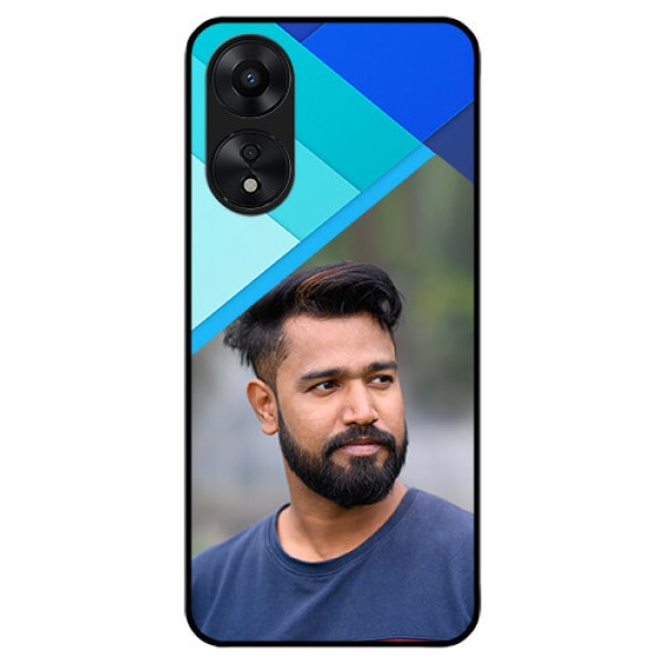 Oppo A78 5G Custom Glass Phone Case - Blue Pattern Design