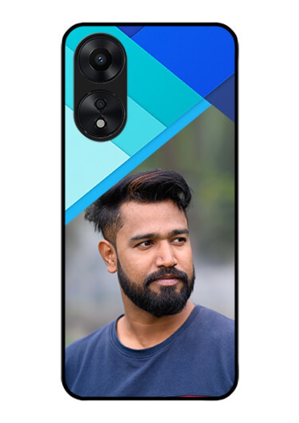 Oppo A78 5G Custom Glass Phone Case - Blue Pattern Design