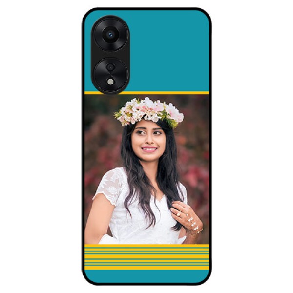 Oppo A78 5G Custom Glass Phone Case - Yellow & Blue Design