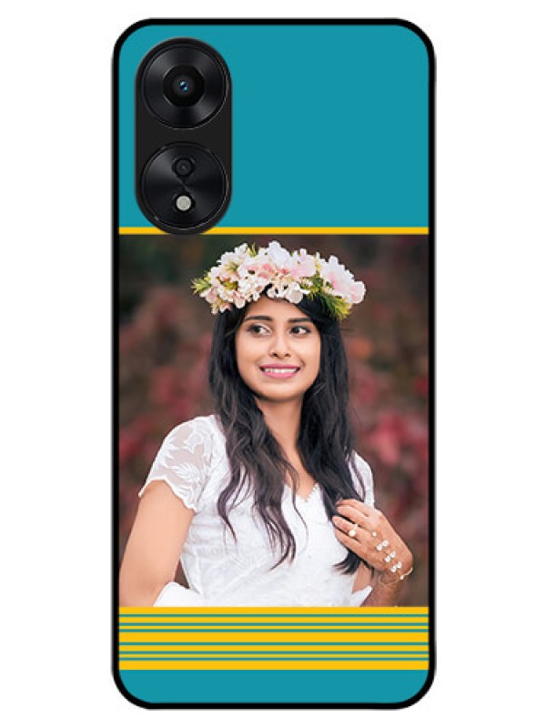 Custom Oppo A78 5G Custom Glass Phone Case - Yellow & Blue Design