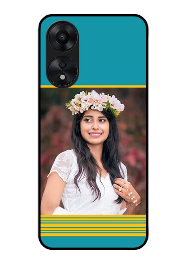 Oppo A78 5G Custom Glass Phone Case - Yellow & Blue Design