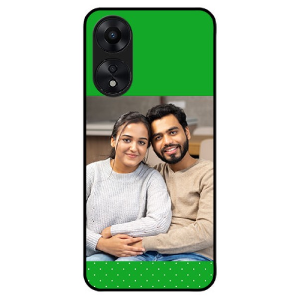 Oppo A78 5G Personalized Glass Phone Case - Green Pattern Design