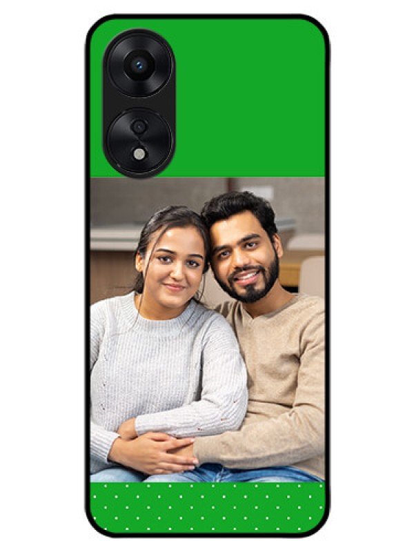 Custom Oppo A78 5G Personalized Glass Phone Case - Green Pattern Design