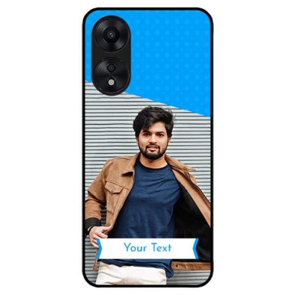 Oppo A78 5G Photo Printing on Glass Case - Simple Blue Color Design