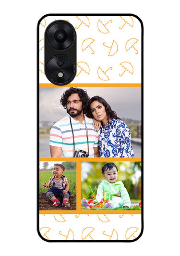 Oppo A78 5G Custom Glass Mobile Case - Yellow Pattern Design