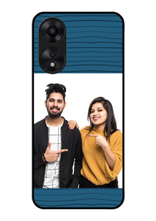 Oppo A78 5G Custom Glass Phone Case - Blue Pattern Cover Design